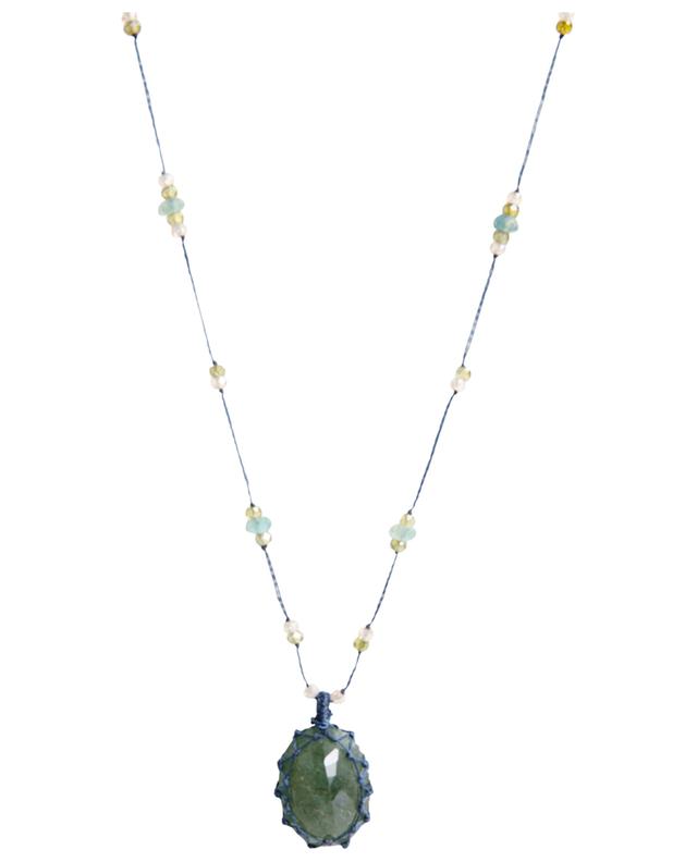Tibétain Court bicolour quartz cord necklace SHARING
