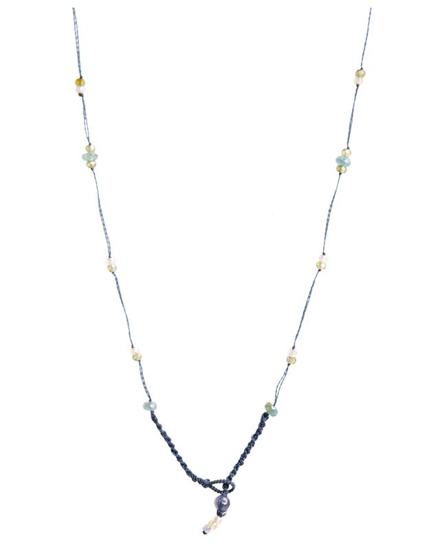 Tibétain Court bicolour quartz cord necklace SHARING