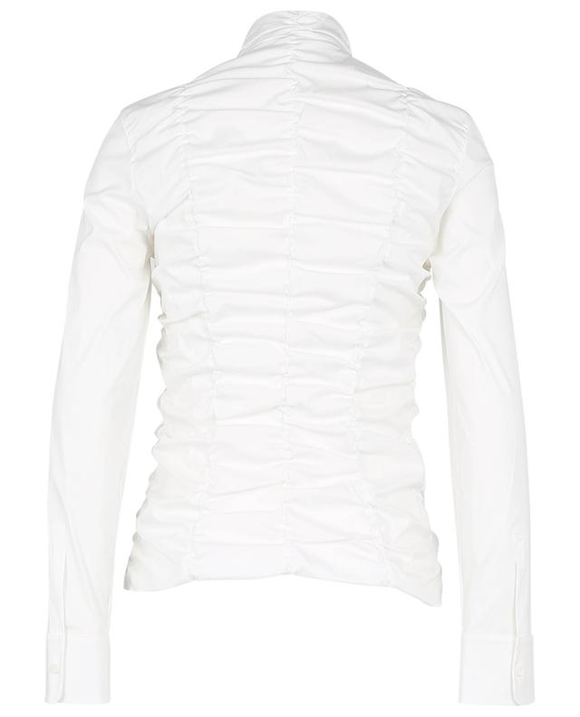 Gathered zippered cotton blouse AKRIS PUNTO