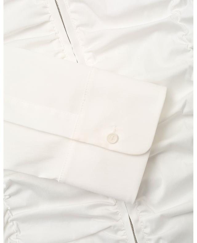 Gathered zippered cotton blouse AKRIS PUNTO