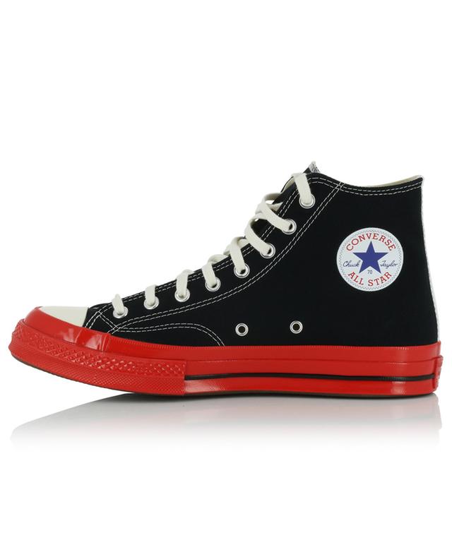 Red Heart cotton lace-up high-top sneakers COMME DES GARCONS PLAY
