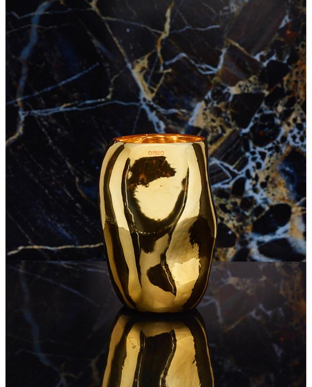 Bougie parfumée coulée dans un verre doré Cape Gold XL Zanzibar ONNO COLLECTION
