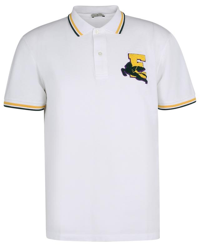Varsity monogram adorned short-sleeved polo shirt ETRO
