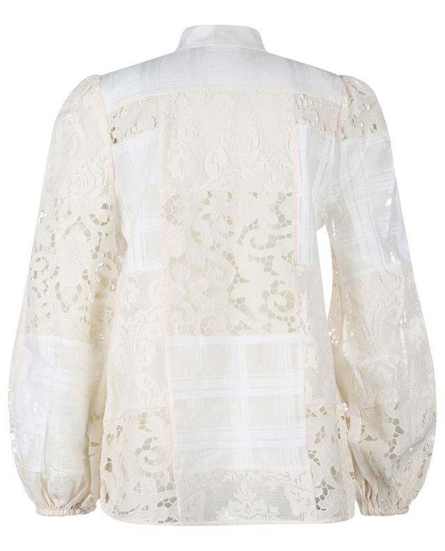 Andie Patched cinched lace blouse ZIMMERMANN