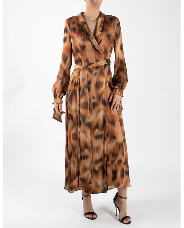Cabana Abstract Leopard maxi wrap dress GALVAN LONDON
