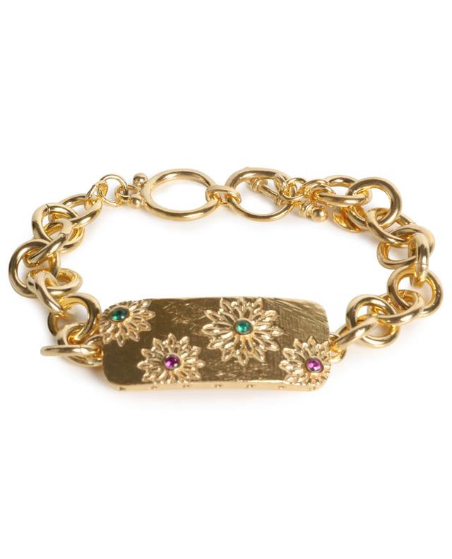 Gourmette Grandes Fleurs chunky golden bracelet CAROLINE DE BENOIST