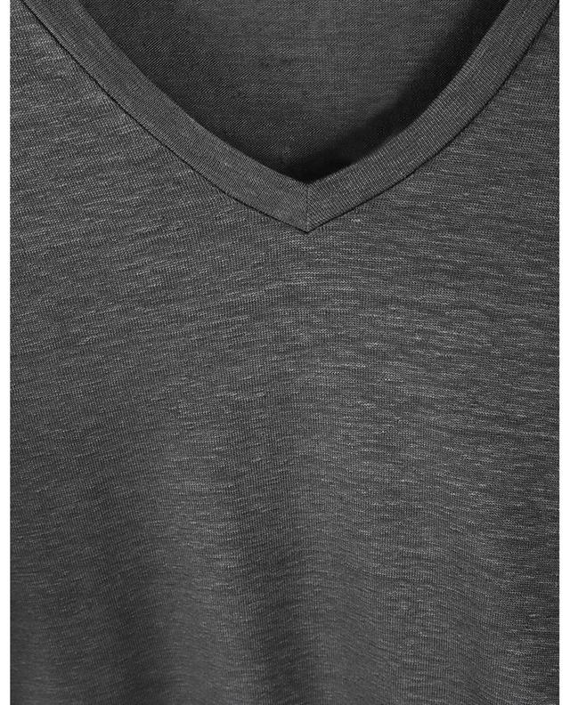 Kurzärmliges Leinen-T-Shirt mit V-Ausschnitt DANIELE FIESOLI