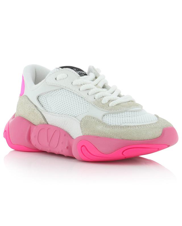 Bubbleback mesh and suede low-top sneakers VALENTINO