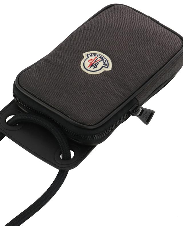 Rooster logo ripstop and leather phone case MONCLER