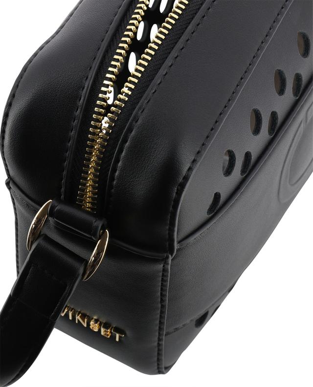 Openwork adorned faux leather shoulder bag TWINSET