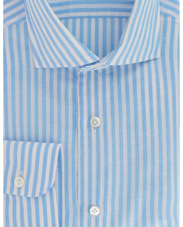 Striped cotton and linen long-sleeved shirt BARBA