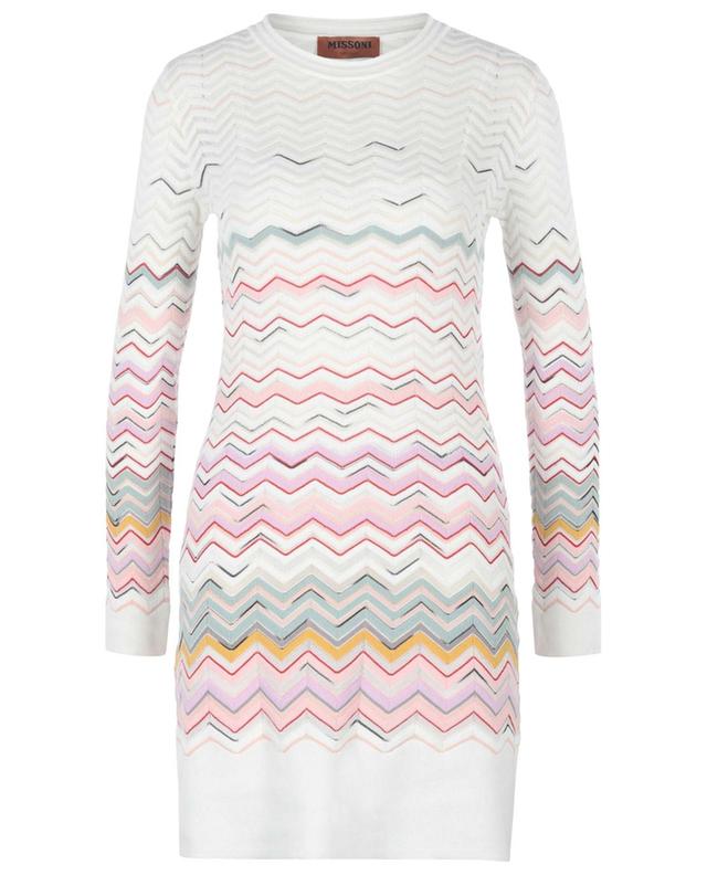 Pastel zigzag adorned knit mini dress MISSONI