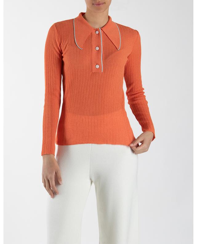 Squeamish long-sleeved rib knit polo shirt VALENTINE WITMEUR