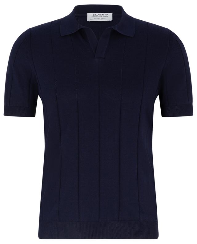 Striped cotton knit polo shirt with short sleeves GRAN SASSO