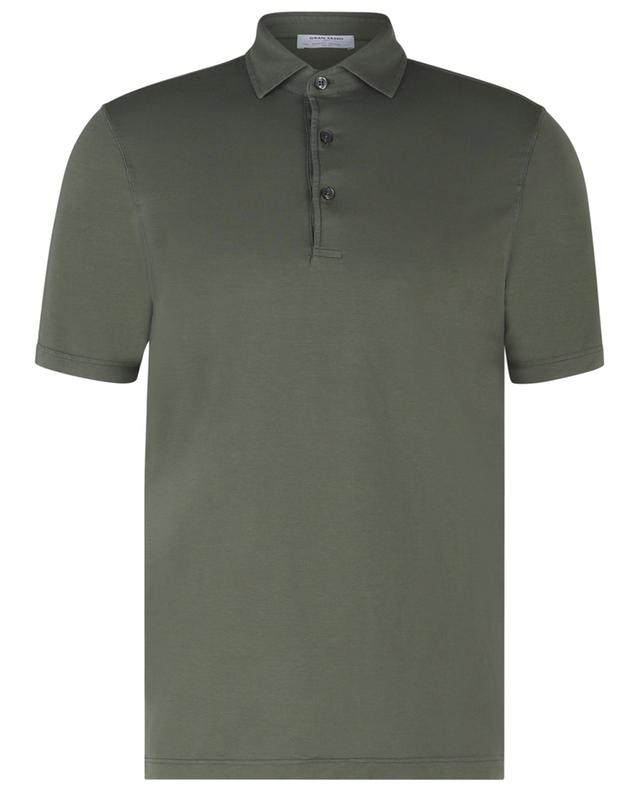 Cotton-blend short-sleeved polo shirt GRAN SASSO