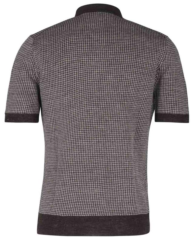 Houndstooth check jacquard knit polo shirt GRAN SASSO