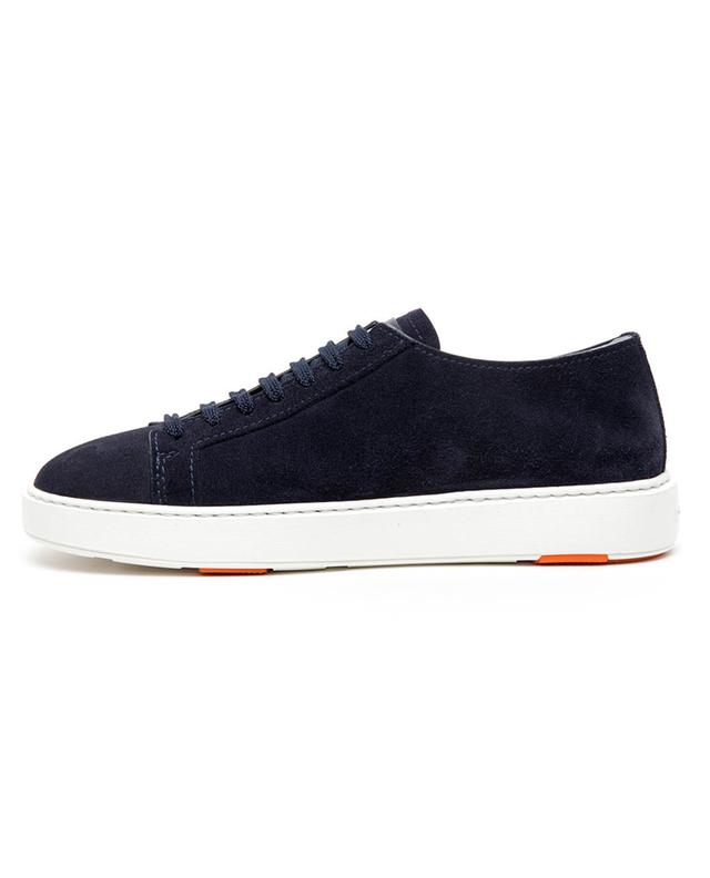 Low-top lace-up sneakers in suede SANTONI