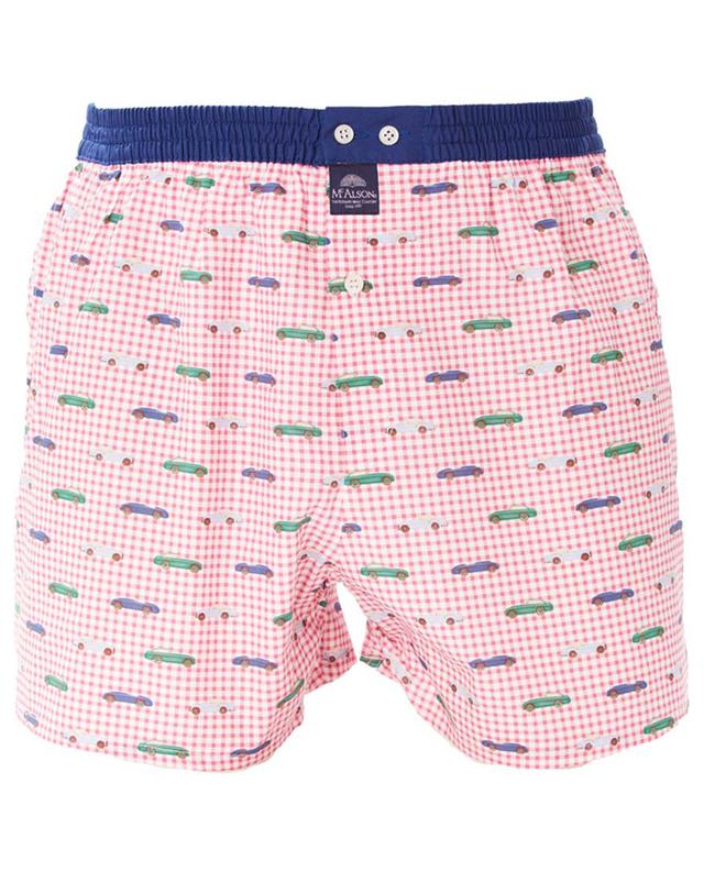 Gingham check and racing car printed boxer briefs MC ALSON