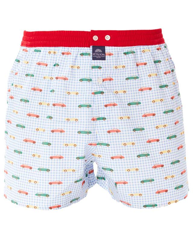Gingham check and racing car printed boxer briefs MC ALSON