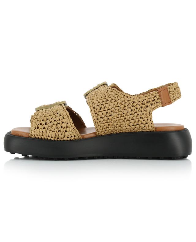 Raffia and leather utility sandals TOD&#039;S