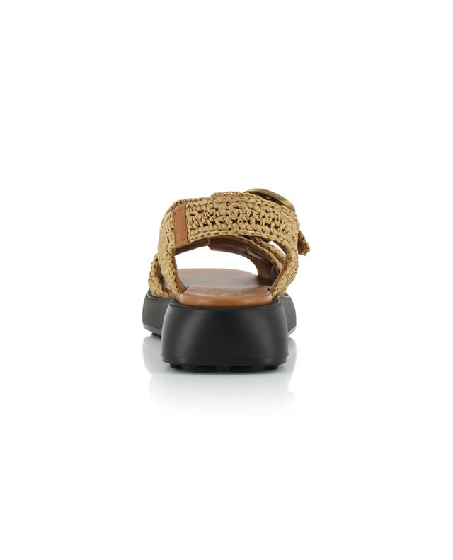 Sandales utilitaires en raphia et cuir TOD&#039;S