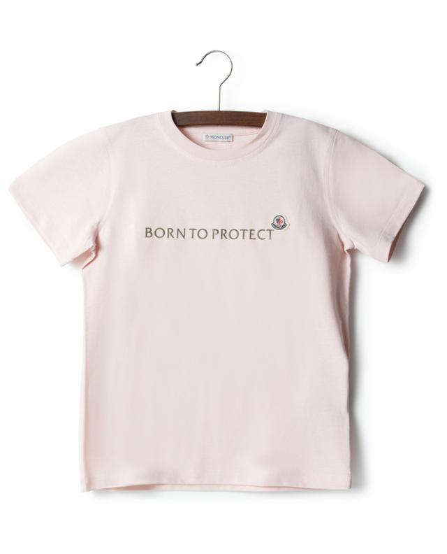 Kinder-T-Shirt mit kurzen Ärmeln und Stickerei Born to Protect MONCLER