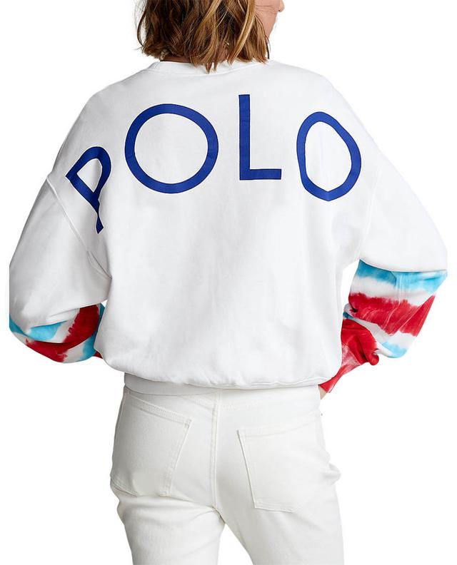 Sweat-shirt à col rond, rayures tie-dye et logo POLO RALPH LAUREN