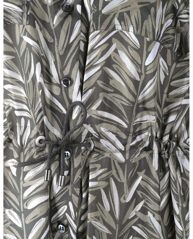 Robe chemise courte en soie imprimée bambou Shiny Tab BRUNELLO CUCINELLI