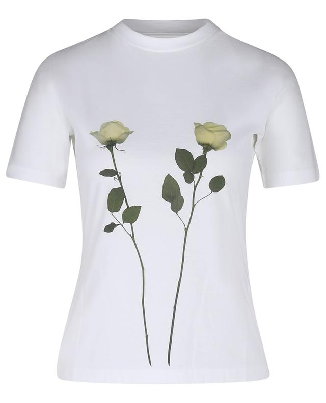 T-shirt à manches courtes en coton imprimé roses MM6