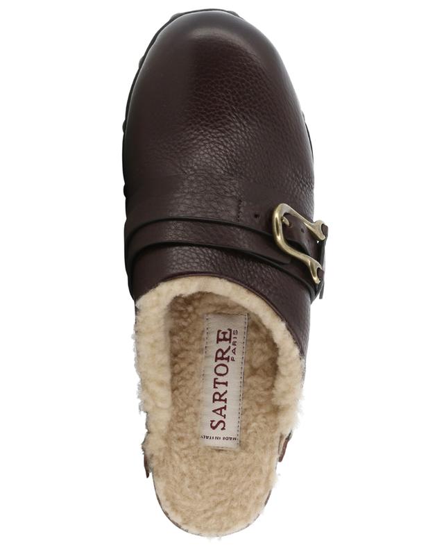 Zoccol leather and shearling clogs SARTORE