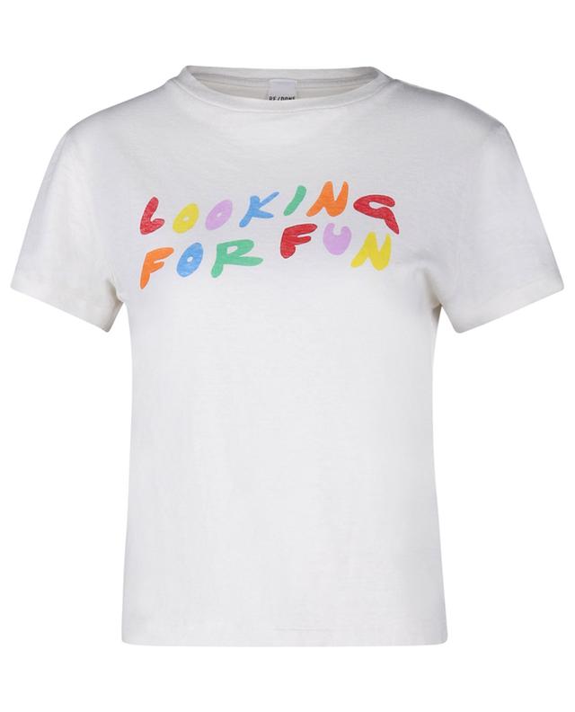 T-shirt manches courtes en coton Looking For Fun RE/DONE