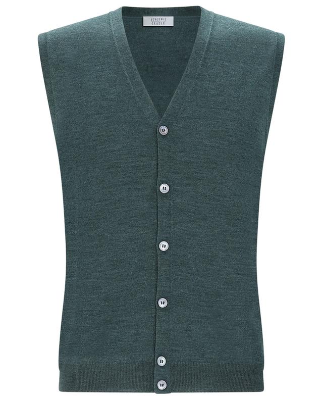 Knit veston in wool and silk with V-neck BONGENIE GRIEDER
