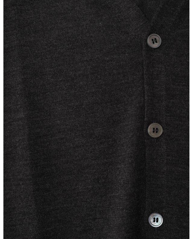 Button-down V-neck collar cardigan in wool and silk BONGENIE GRIEDER