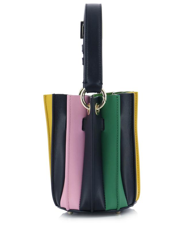 Bunte Beutel-Tasche Plissè Mini Bucket Black Rainbow SARA BATTAGLIA