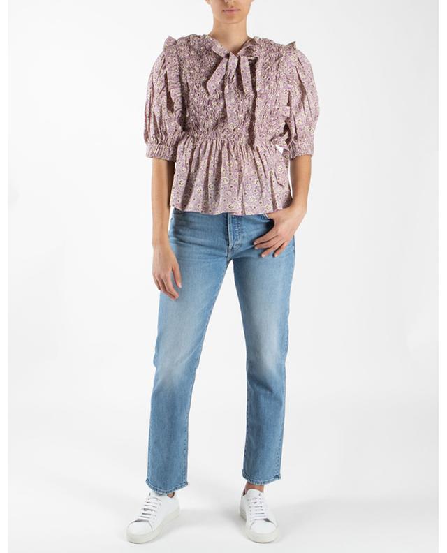 Ida cotton short-sleeved blouse sea