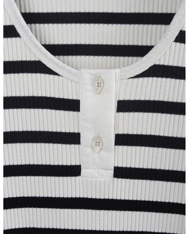 Striped fitted rib-knit dress with short sleeves GANNI