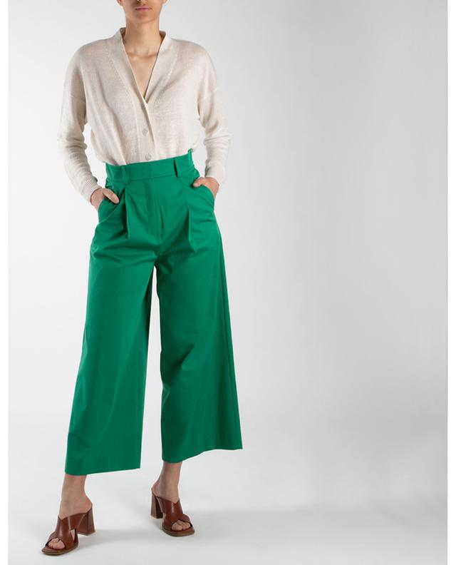 Mia cotton satin cropped wide-leg front pleat trousers WEEKEND MAX MARA