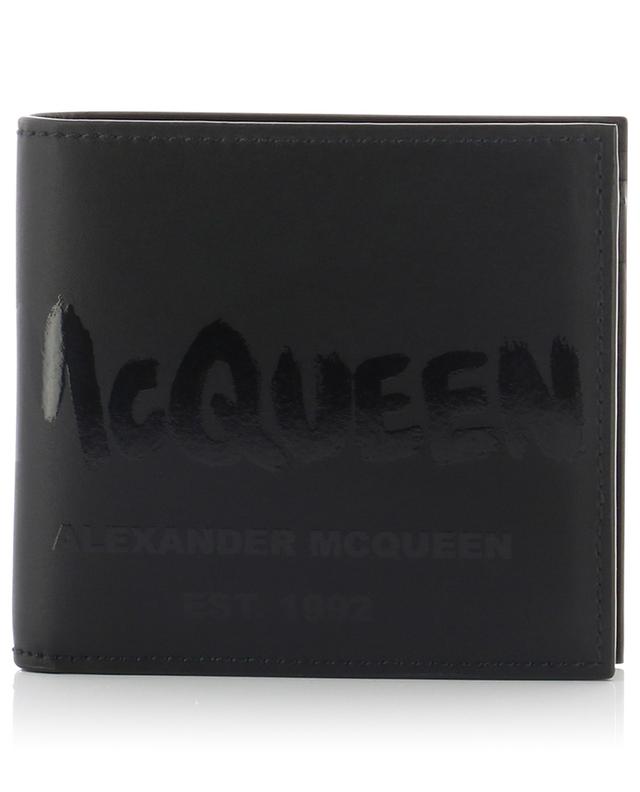 Portefeuille compact en cuir imprimé McQueen Graffiti ALEXANDER MC QUEEN