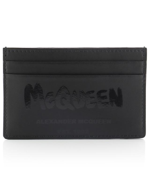Porte-cartes en cuir imprimé McQueen Graffiti ALEXANDER MC QUEEN