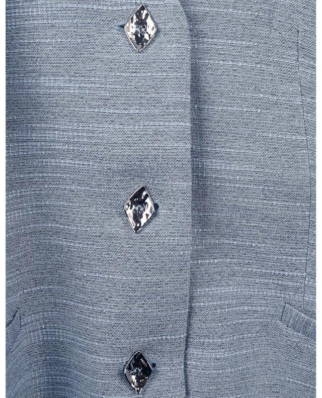 Cinched lapel-less blazer in slub fabric GANNI