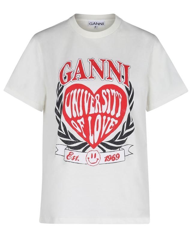 T-shirt en coton bio imprimé Heart University Of Love GANNI
