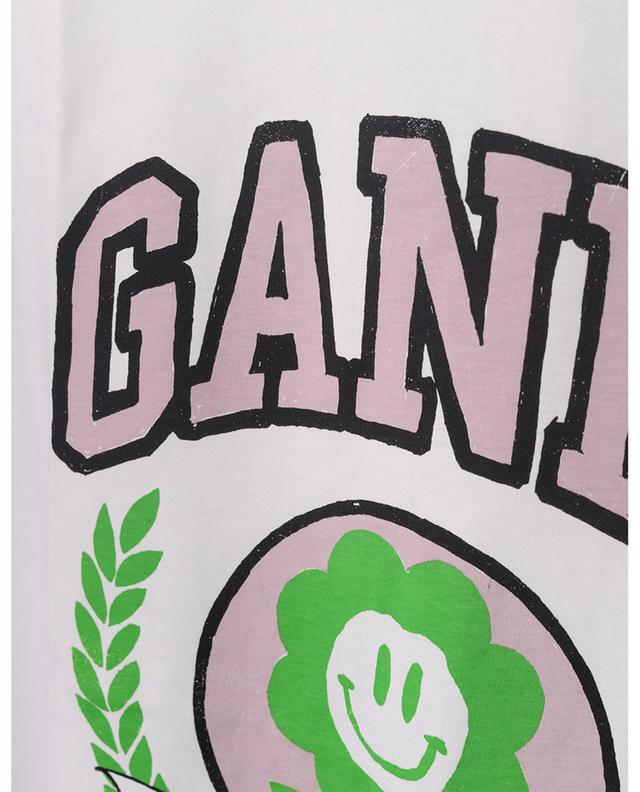 T-shirt imprimé en coton bio Flower University Of Love GANNI