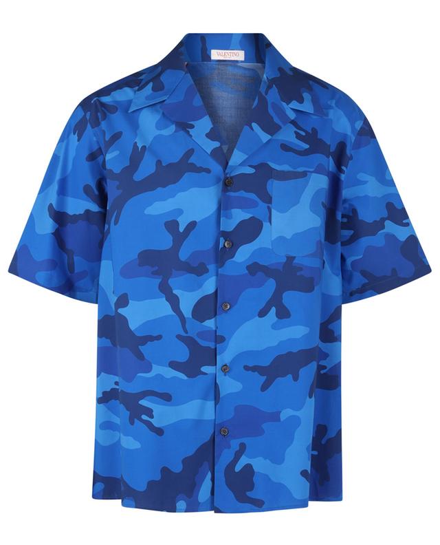 Camouflage printed short-sleeved bowling shirt VALENTINO