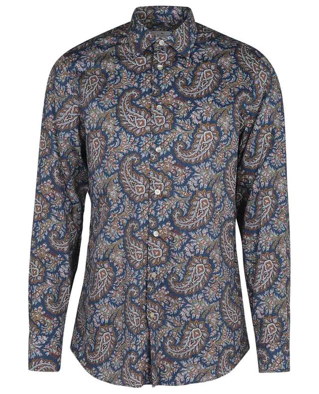 Langarm-Hemd aus leichter Baumwolle mit Paisley-Details ETRO