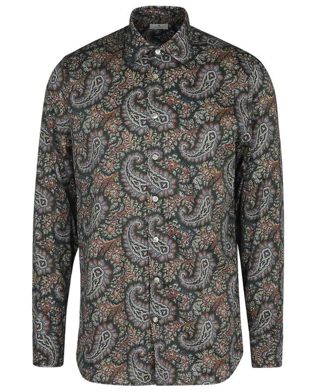 Langarm-Hemd aus leichter Baumwolle mit Paisley-Details ETRO