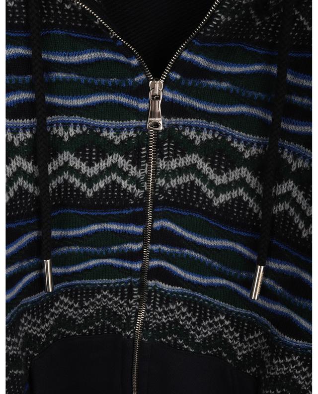 Jacquard knit adorned hooded zip-up sweatshirt MISSONI