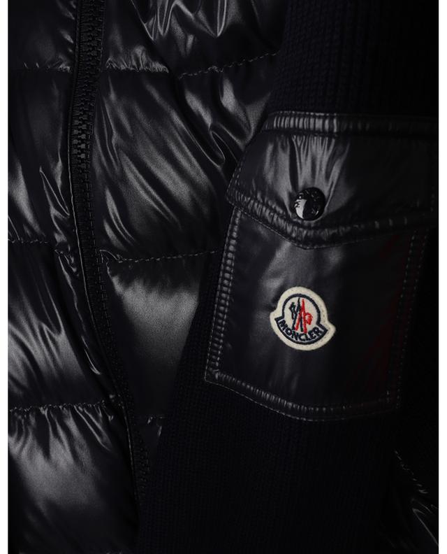 Zip-up cardigan with down padded yokes MONCLER