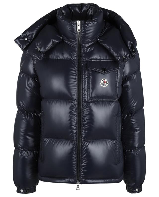 MONCLER Montbeliard short nylon down jacket with blue-white-red ...