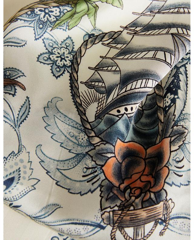 Foulard carré en soie et coton Goa Vintage Tattoos ETRO