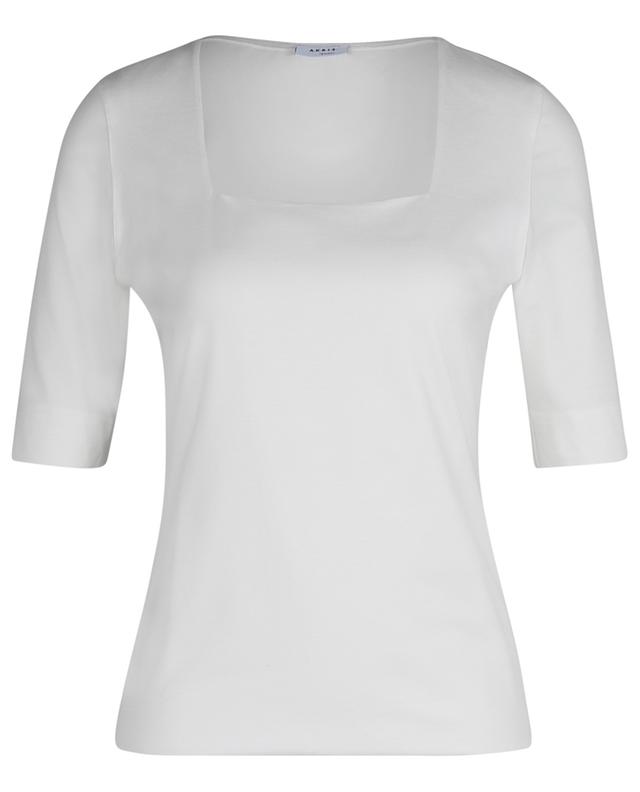 Schmales Kurzarm-T-Shirt aus Jersey mit Carré-Ausschnitt AKRIS PUNTO